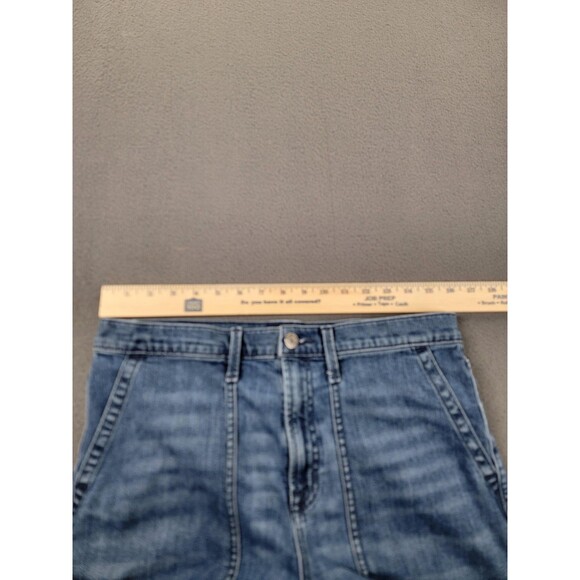 Gap Denim Jeans Womens 31 Wide-Leg Cropped Patch Pockets Medium Wash Boho Hippie - Picture 5 of 13